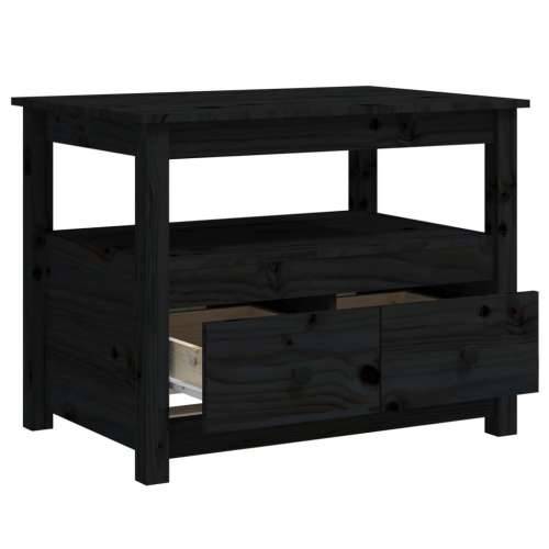 Stolić za kavu crni 71 x 49 x 55 cm od masivne borovine - Crna 1 Cijena