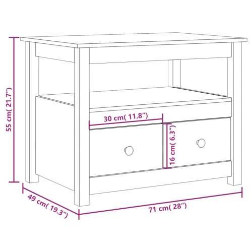 Stolić za kavu crni 71 x 49 x 55 cm od masivne borovine - Crna 1 Cijena