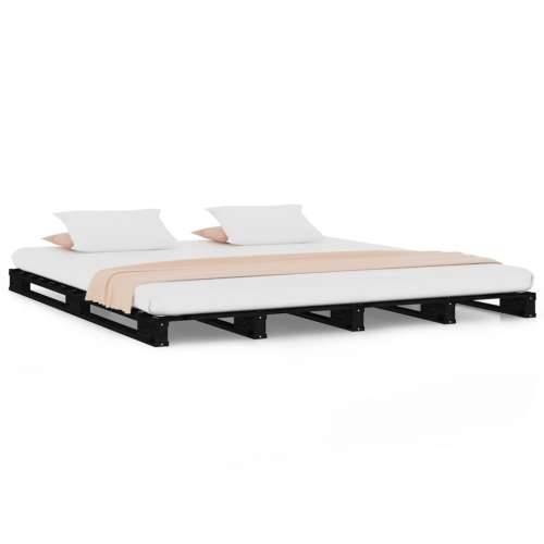 Krevet od paleta crni 120 x 200 cm od masivne borovine - Crna 120 x 200 cm Cijena