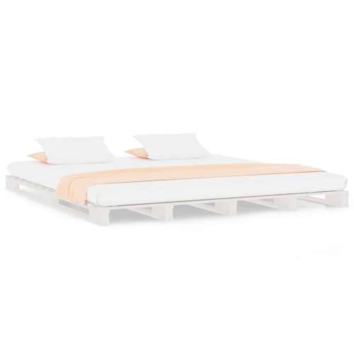 Krevet od paleta bijeli 135x190 cm masivna borovina bračni Cijena