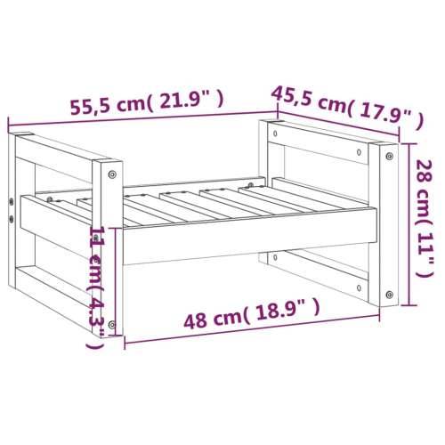 Krevet za pse bijeli 55,5x45,5x28 cm od masivne borovine Cijena