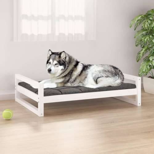 Krevet za pse bijeli 105,5x75,5x28 cm od masivne borovine