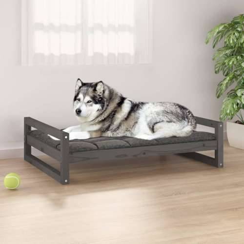 Krevet za pse sivi 105,5x75,5x28 cm od masivne borovine Cijena