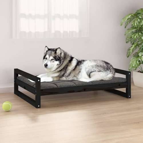 Krevet za pse crni 105,5x75,5x28 cm od masivne borovine Cijena