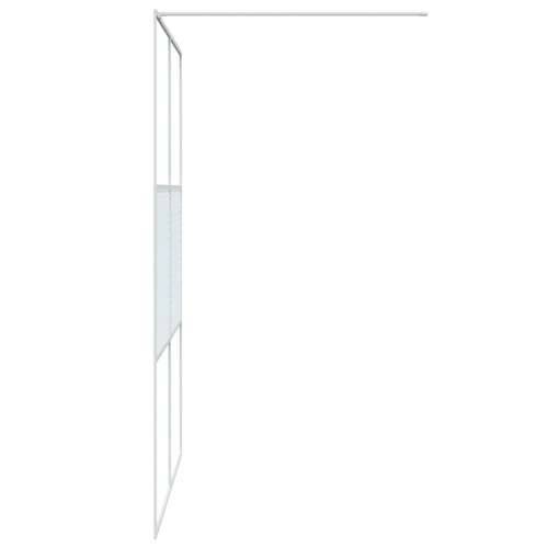 Pregrada za tuš bijela 140 x 195 cm s prozirnim staklom ESG Cijena