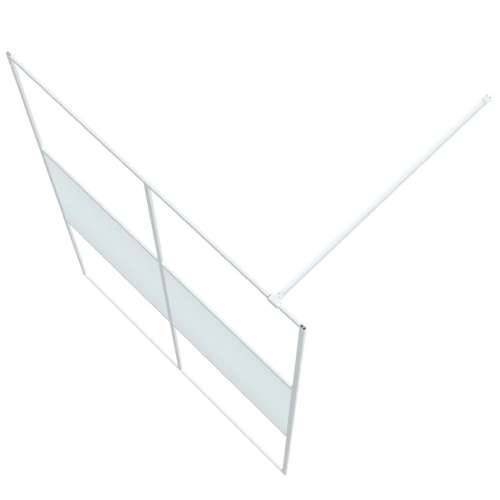 Pregrada za tuš bijela 140 x 195 cm s prozirnim staklom ESG Cijena