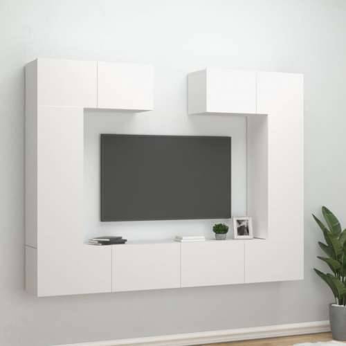 6-dijelni set TV ormarića bijeli od konstruiranog drva - Bijela 6 100 cm Cijena