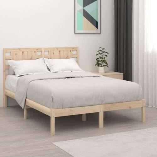 Okvir za krevet od masivnog drva 135 x 190 cm bračni - Prirodna 135 x 190 cm Cijena