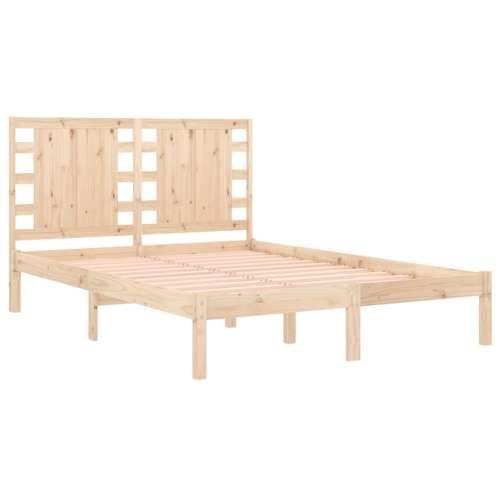 Okvir za krevet od masivnog drva 135 x 190 cm bračni - Prirodna 135 x 190 cm Cijena