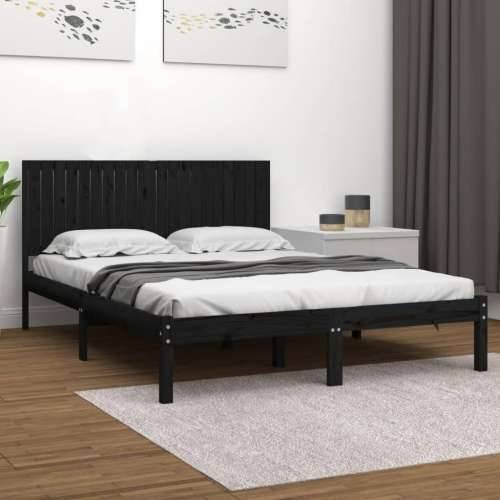 Okvir za krevet od masivne borovine crni 200 x 200 cm - Crna 200 x 200 cm Cijena