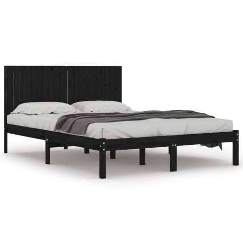 Okvir za krevet od masivne borovine crni 200 x 200 cm - Crna 200 x 200 cm Cijena