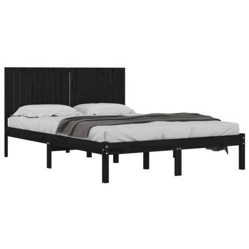 Okvir za krevet od masivne borovine crni 200 x 200 cm - Crna 200 x 200 cm Cijena