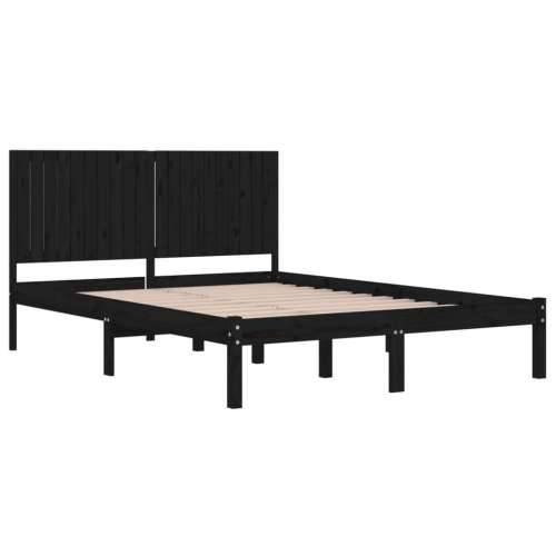 Okvir za krevet od masivne borovine crni 200 x 200 cm - Crna 200 x 200 cm Cijena