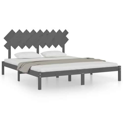Okvir za krevet sivi 180x200 cm bračni od masivnog drva Cijena