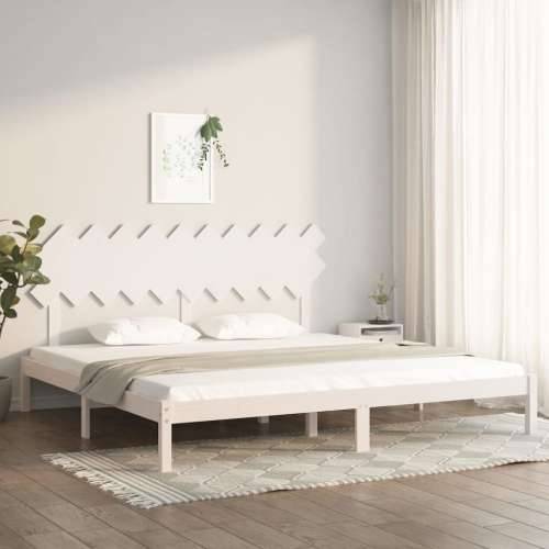okvir za krevet bijeli 200 x 200 cm od masivnog drva