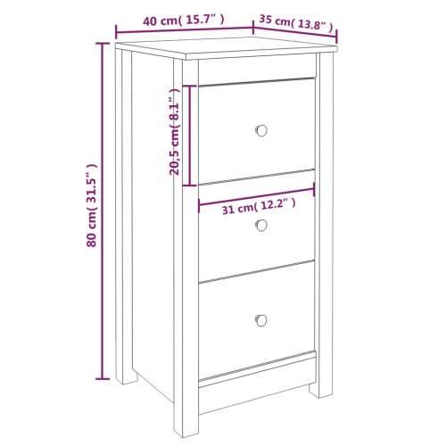 Komoda bijela 40x35x80 cm od masivne borovine - Bijela 1 Ormarić s 3 ladice Cijena