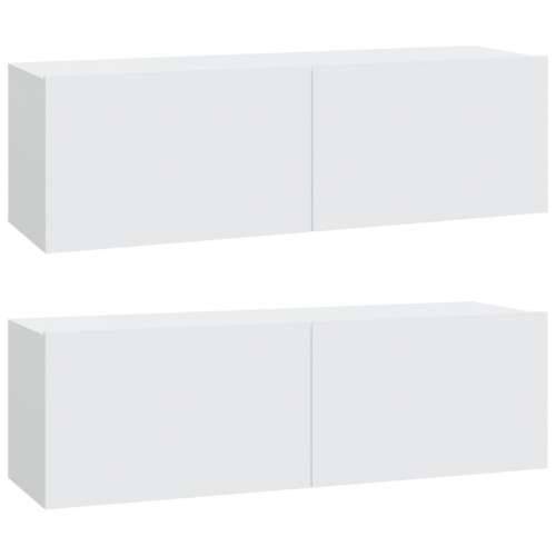Zidni TV ormarići 2 kom bijeli 100x30x30 cm konstruirano drvo - Bijela 2 Cijena