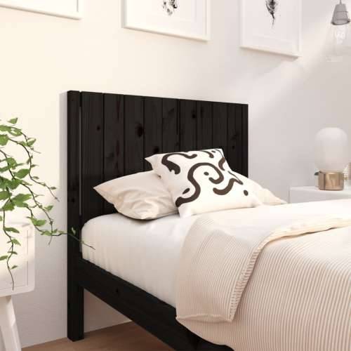 Uzglavlje za krevet crno 95,5 x 4 x 100 cm od masivne borovine