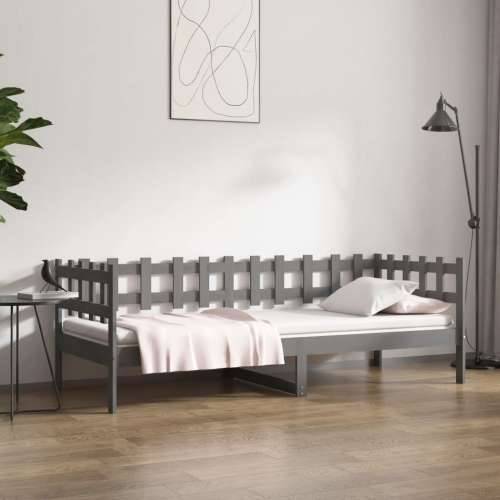Dnevni ležaj sivi 80 x 200 cm od masivne borovine - Siva 80 x 200 cm Cijena