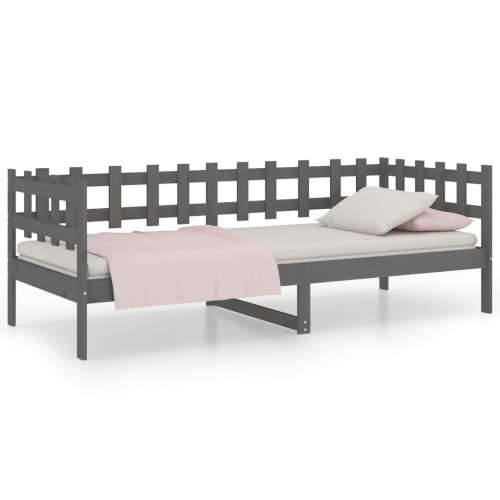 Dnevni ležaj sivi 90 x 200 cm od masivne borovine - Siva 90 x 200 cm Cijena