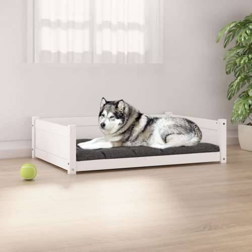 Krevet za pse bijeli 105,5x75,5x28 cm od masivne borovine Cijena