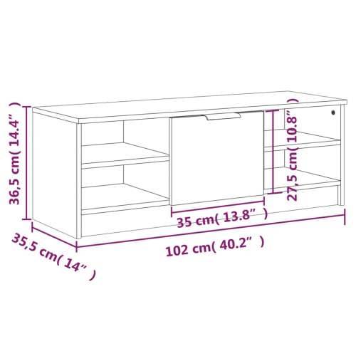 TV ormarić bijeli 102 x 35,5 x 36,5 cm od konstruiranog drva - Bijela 1 Cijena