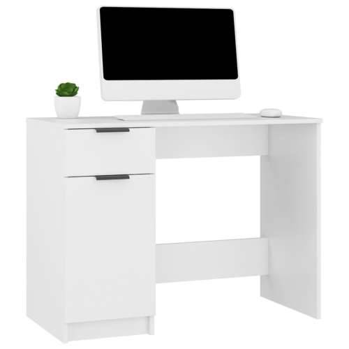 Radni stol bijeli 100 x 50 x 75 cm od konstruiranog drva - Bijela Cijena