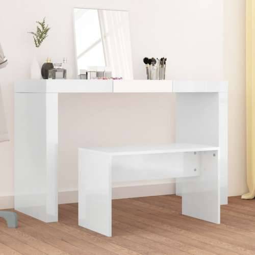 Toaletni stolac sjajni bijeli 70 x 35 x 45 cm konstruirano drvo Cijena