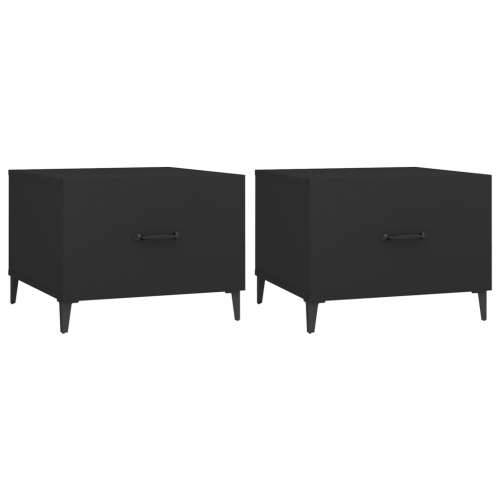 Stolić za kavu s metalnim nogama 2 kom crni 50 x 50 x 40 cm - Crna 2 Cijena