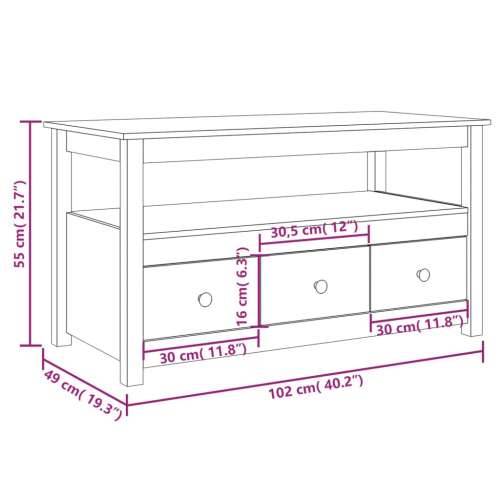 Stolić za kavu 102 x 49 x 55 cm od masivne borovine - Prirodna 1 Cijena