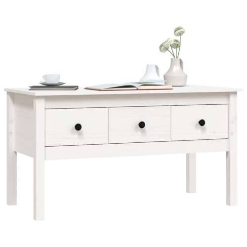 Stolić za kavu bijeli 102 x 49 x 55 cm od masivne borovine - Bijela 1 Cijena