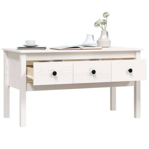 Stolić za kavu bijeli 102 x 49 x 55 cm od masivne borovine - Bijela 1 Cijena