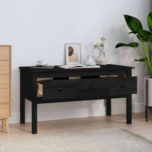 Stolić za kavu crni 102x49x55 cm od masivne borovine - Crna 1 Cijena