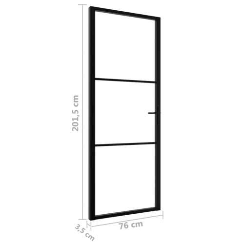 Sobna vrata od stakla ESG i aluminija 76 x 201,5 cm crna Cijena