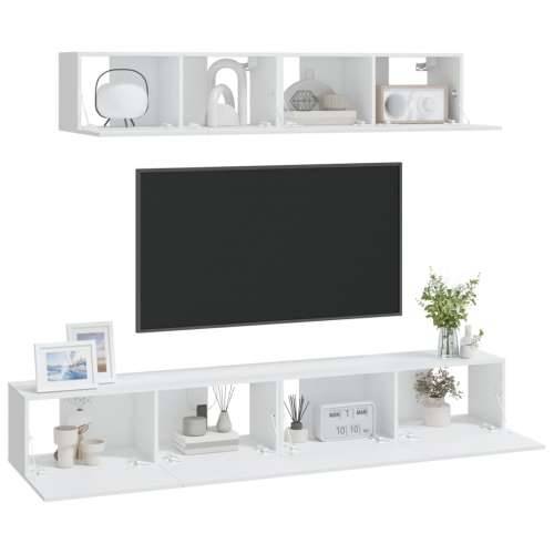 4-dijelni set TV ormarića bijeli od konstruiranog drva - Bijela 4 80 cm Cijena