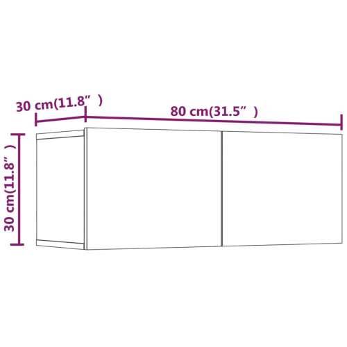 4-dijelni set TV ormarića bijeli od konstruiranog drva - Bijela 4 80 cm Cijena