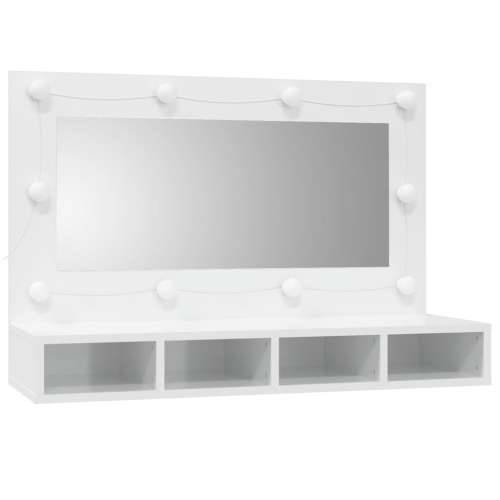 Ormarić s ogledalom LED svjetlima sjajni bijeli 90x31,5x62 cm - Visoko sjajno bijela 1 Cijena
