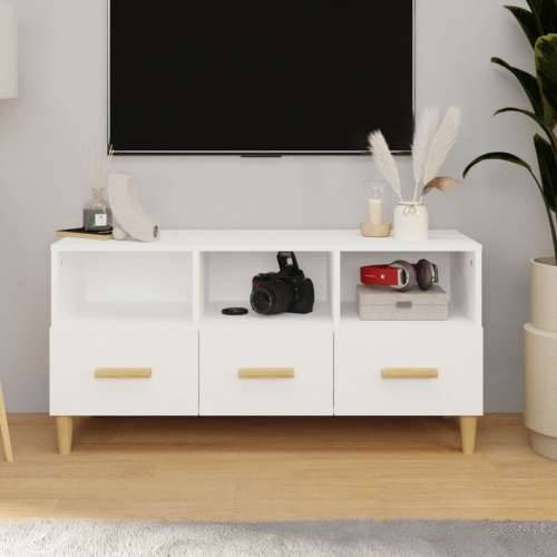 TV ormarić bijeli 102 x 36 x 50 cm od konstruiranog drva - Bijela 1 Cijena
