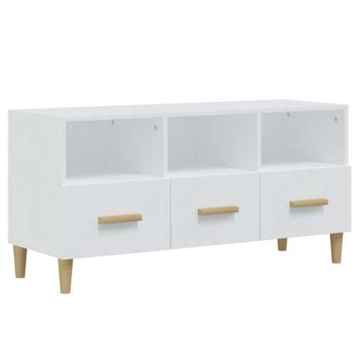 TV ormarić bijeli 102 x 36 x 50 cm od konstruiranog drva - Bijela 1 Cijena