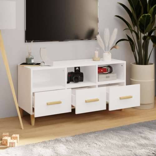 TV ormarić bijeli 102 x 36 x 50 cm od konstruiranog drva - Bijela 1 Cijena