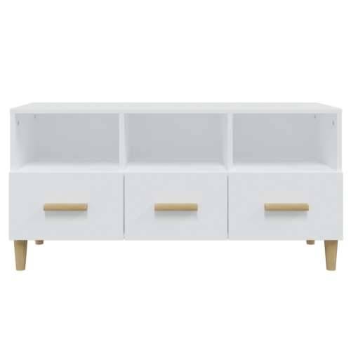 TV ormarić bijeli 102 x 36 x 50 cm od konstruiranog drva - Bijela 1 Cijena