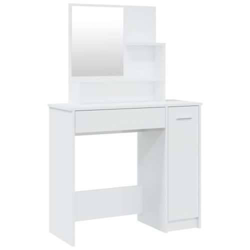 Toaletni stolić s ogledalom visoki sjaj bijeli 86,5x35x136 cm Cijena