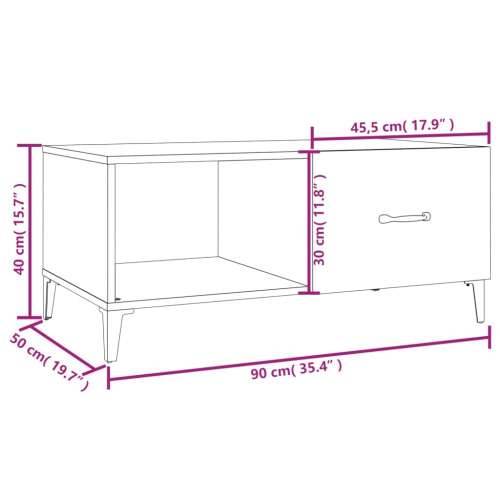 Stolić za kavu bijeli 90 x 50 x 40 cm od konstruiranog drva - Bijela 1 Cijena