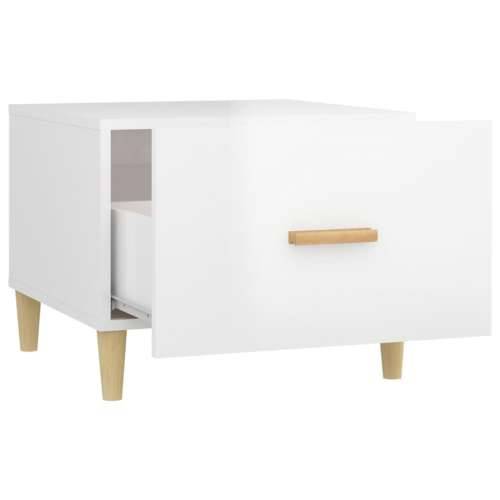 Stolić za kavu sjajni bijeli 50x50x40 cm konstruirano drvo - Visoko sjajno bijela 1 Cijena