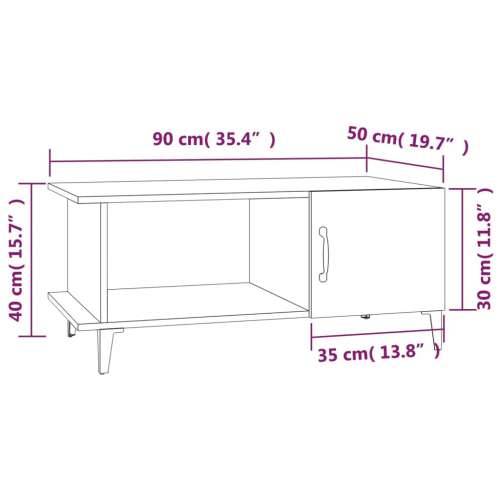 Stolić za kavu bijeli 90 x 50 x 40 cm od konstruiranog drva - Bijela 1 Cijena