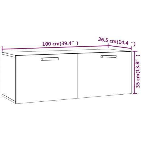 Zidni ormarić bijeli 100 x 36,5 x 35 cm konstruirano drvo - Bijela 1 Cijena