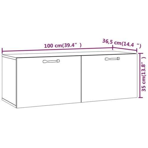 Zidni ormarić bijeli 100 x 36,5 x 35 cm konstruirano drvo - Bijela 1 Cijena