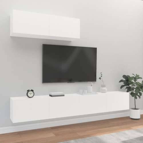 3-dijelni set TV ormarića bijeli od konstruiranog drva Cijena