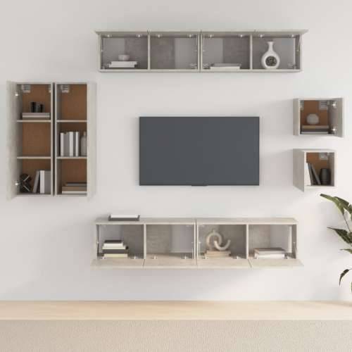 8-dijelni set TV ormarića siva boja betona konstruirano drvo Beton siva 8 90 cm Cijena