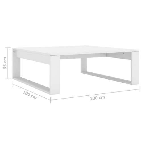 Stolić za kavu bijeli 100 x 100 x 35 cm od konstruiranog drva - Bijela 100 x 100 cm 1 Cijena